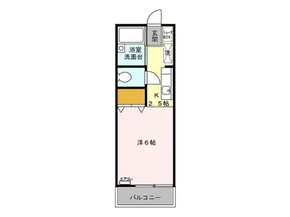 アティアス春日部(1K/1階)の間取り写真