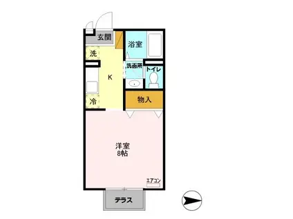 グリーンオーク(1K/1階)の間取り写真