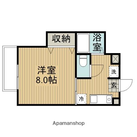 駒留ハウス(1K/2階)の間取り写真