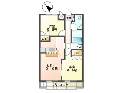 パインツリー(2LDK/2階)の間取り写真