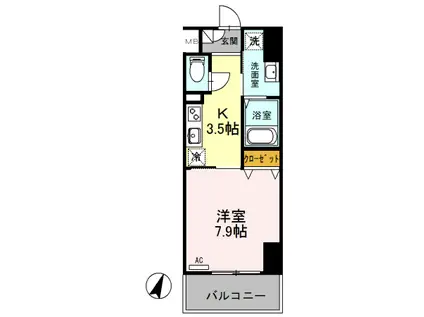 SOPHIA HILLS(1K/8階)の間取り写真