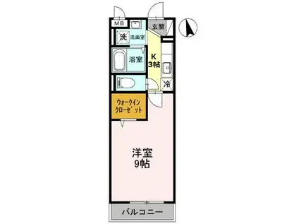グレイス(1K/3階)の間取り写真