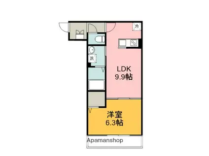 RIZE春日部(1LDK/3階)の間取り写真