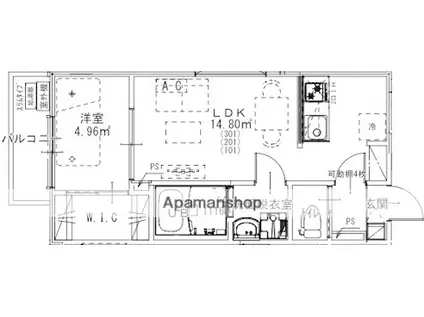 KEIAI RESIDENCE せんげん台3(1LDK/2階)の間取り写真