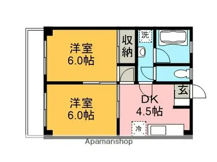 WADA10(2DK/2階)の間取り写真
