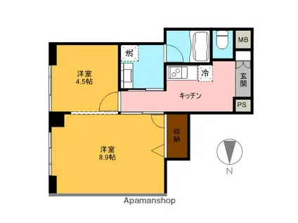 AXIS桜木町(1LDK/6階)の間取り写真