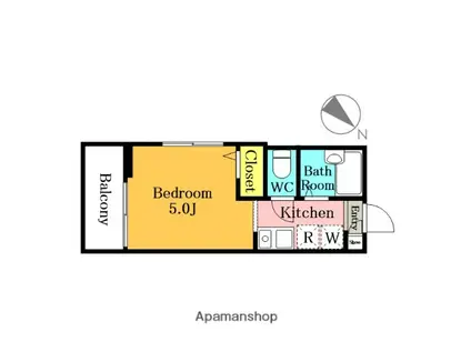 メルディア与野本町Ⅱ A(1K/1階)の間取り写真