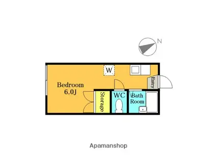 メゾンさかえ(ワンルーム/1階)の間取り写真