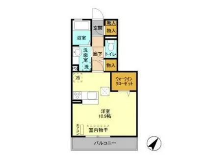 ボナール一の鳥居(ワンルーム/3階)の間取り写真