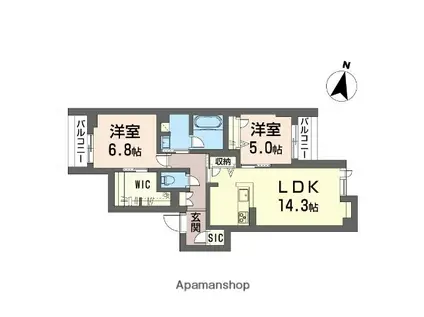 リラフォート 槙(2LDK/2階)の間取り写真