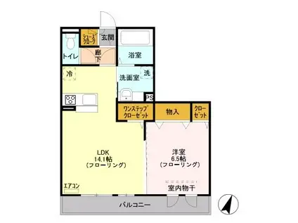 D-ROOM与野公園A(1LDK/3階)の間取り写真