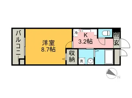 BEIS与野本町(1K/3階)の間取り写真