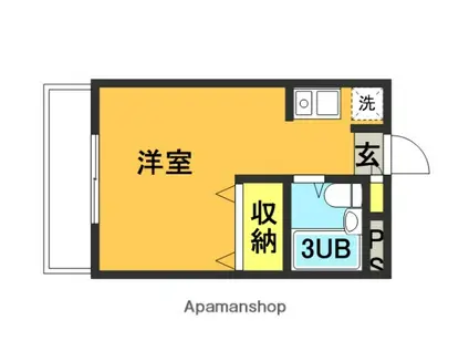 マンション上木崎(ワンルーム/3階)の間取り写真
