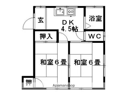 木崎グリーンハイツ(2DK/2階)の間取り写真