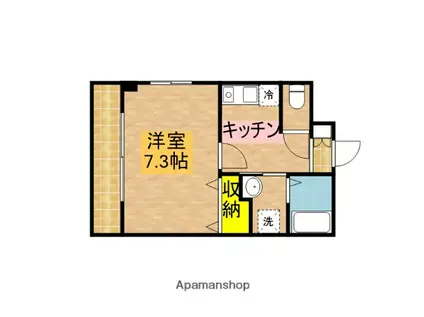 高崎線 大宮駅(埼玉) 徒歩25分 3階建 築23年(1K/2階)の間取り写真
