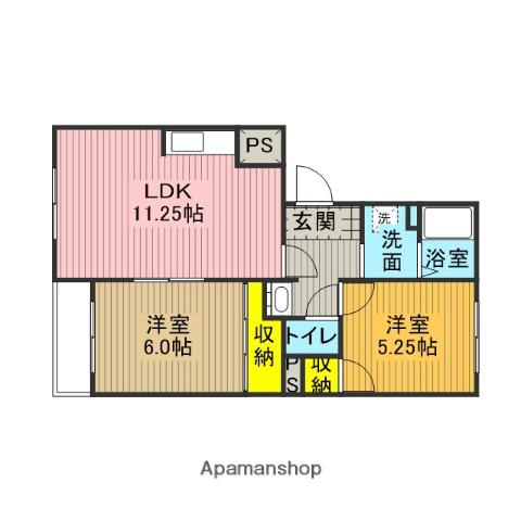 トリヴァンベール(2LDK/2階)の間取り写真