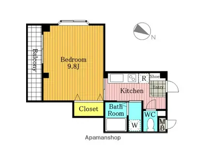 パークヴィアーレ(1K/3階)の間取り写真