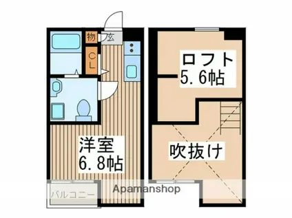 アクアプレイス日進(ワンルーム/1階)の間取り写真