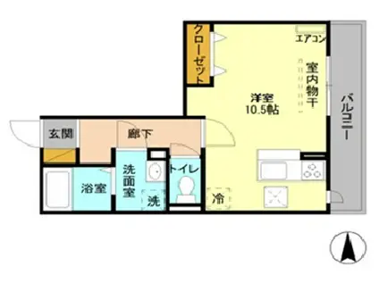 プレシャスガーネット(ワンルーム/2階)の間取り写真