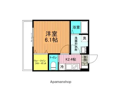 グランコート(1K/2階)の間取り写真