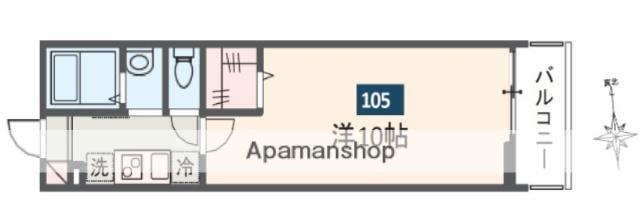 MELDIA大和田Ⅳ(1K/1階)の間取り写真