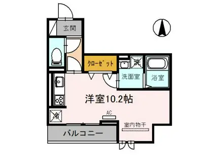 グランシャリオ(ワンルーム/3階)の間取り写真