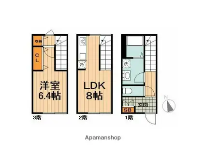 MOK-TERRACE 西大宮A(1LDK/1階)の間取り写真