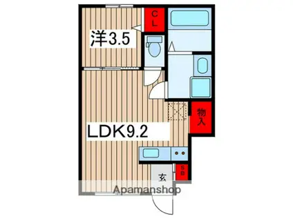 ジェムストンズ東大成(1LDK/1階)の間取り写真