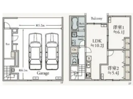 CAMPANA BIANCO(2LDK)の間取り写真