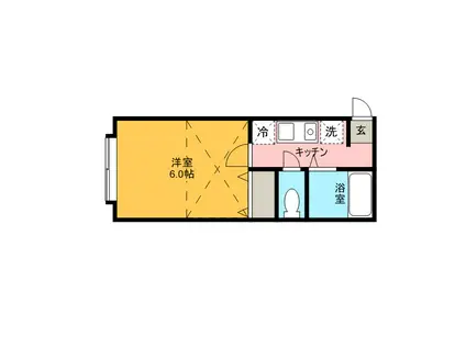 モンシャトー東大成A棟(1K/2階)の間取り写真