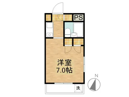 ブライトコート壱番館(ワンルーム/2階)の間取り写真