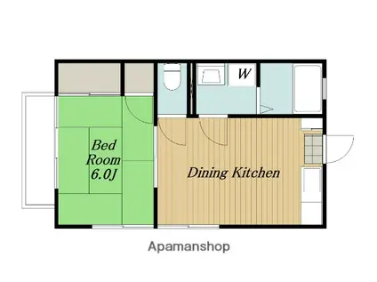 メゾンアベ(1DK/2階)の間取り写真