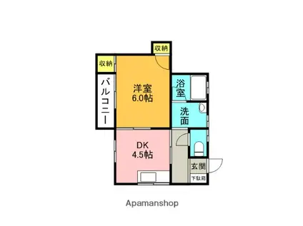 STコーポ(1DK/1階)の間取り写真