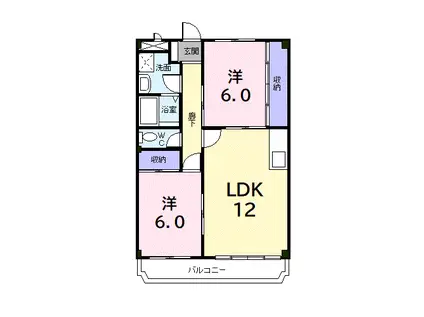 コンフォートピレア(2LDK/3階)の間取り写真