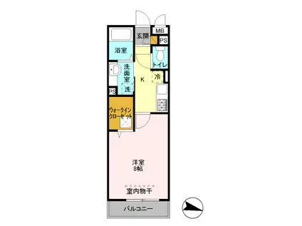 カーサ・セレーノ(1K/3階)の間取り写真