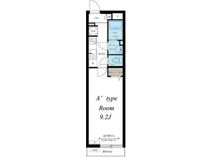 リブリ・草加遊馬町(1K/1階)の間取り写真
