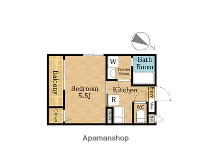 MELDIA新里町(1K/1階)の間取り写真