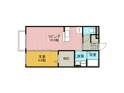 プルメリア(1LDK/1階)の間取り写真