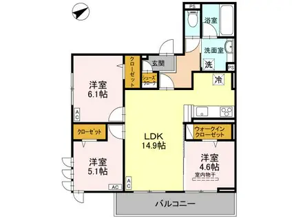モンステラ(3LDK/2階)の間取り写真