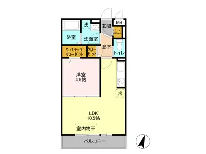 アンクレージュ II(1LDK/3階)の間取り写真