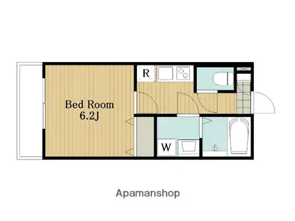 ジーメゾン草加サウス(1K/1階)の間取り写真