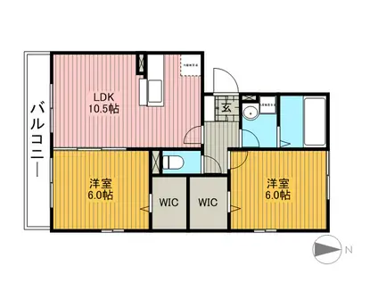 グリーンパーク(2LDK/1階)の間取り写真