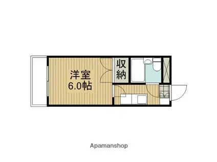 マロンハイツⅡ(1K/2階)の間取り写真