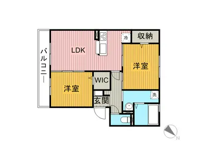 アネシスⅡ(2LDK/3階)の間取り写真