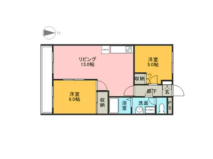 ハイム青柳(2LDK/3階)の間取り写真