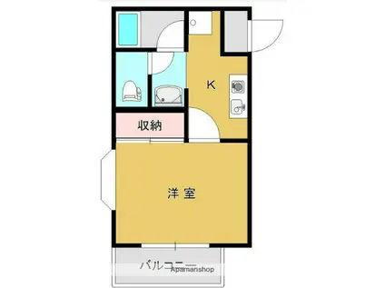 グランハウゼン(1K/1階)の間取り写真