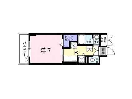 アストル吉敷町(1K/2階)の間取り写真