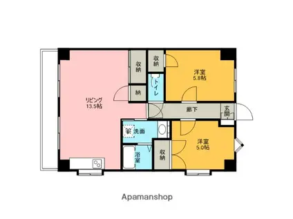 マローネヒルズ(2LDK/3階)の間取り写真