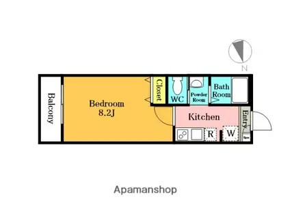 メゾンドール(1K/2階)の間取り写真