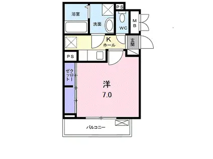 ピエール ブランシュⅡ(1K/2階)の間取り写真